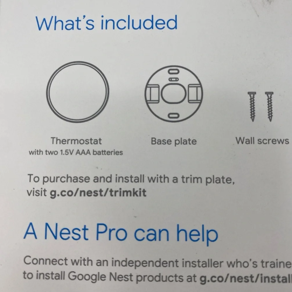 Google Nest Programmable Smart Wi-Fi Thermostat for Home - Snow G4CVZ GA01334-US